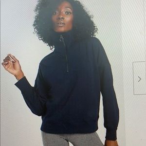 Athleta Cozy Karma 1/4 Zip Navy Small Tall